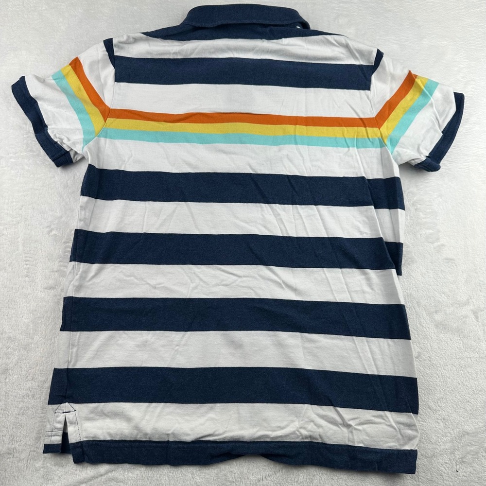 Superdry Mens Premium Polo Shirt XL Striped Navy White Orange Stripe M1110058A - Picture 6 of 8